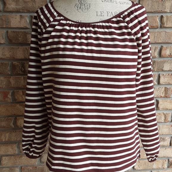 J. Crew Tops - J. Crew long sleeve striped cotton blouse.